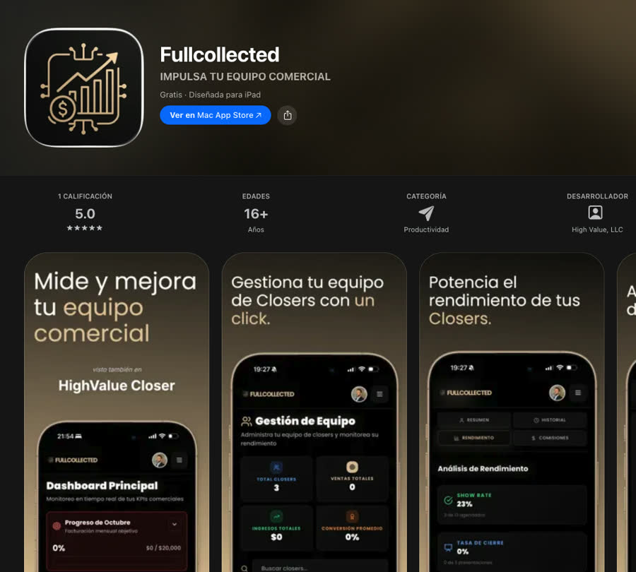 FullCollected, SaaS real creado dentro de la comunidad High Value de Nicolás Sosa